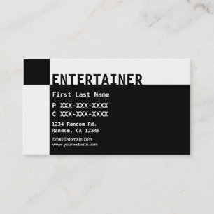 Schwarz-weiße Visitenkarten für Entertainer Visitenkarte