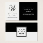 Schwarz-weiße Visitenkarten für moderne Farbblöcke (Vorne & Hinten)