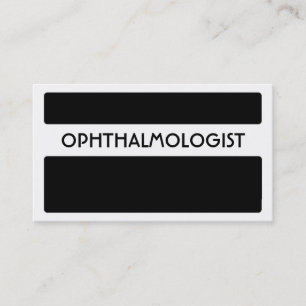 Schwarz-weiße Visitenkarten für Ophthalmologen Visitenkarte