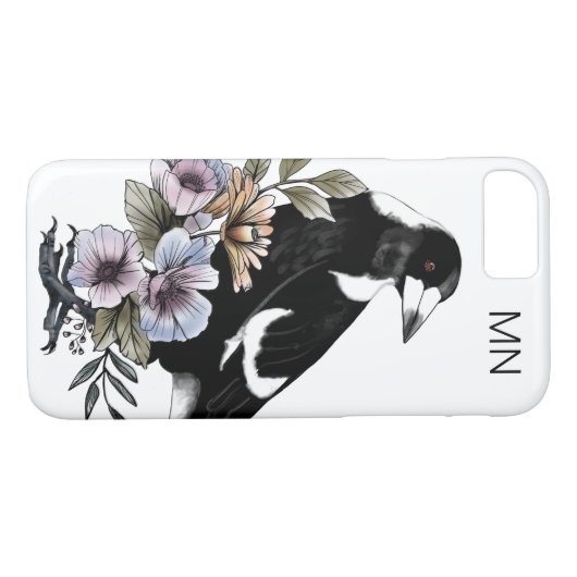 Schwarz-weiße Vogelkunst Case-Mate iPhone Hülle (Rückseite (Horizontal))