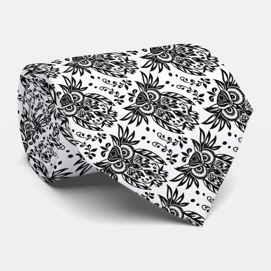 Schwarz-weiße Vogelwelt Kunst, Dichtung und Musik Krawatte (Gerollt)