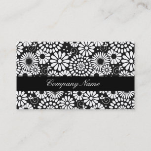 Schwarz-weiße Volkskunst-Blumen Chic Retro-Makeup Visitenkarte