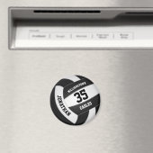Schwarz-weiße Volleyball-Mannschaft färbt Jungs Mä Magnet (In Situ (Geschirrspüler))