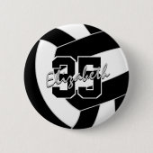 Schwarz-weiße Volleyballfarben Button (Vorderseite)