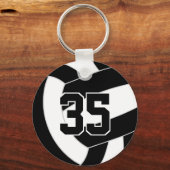 Schwarz-weiße Volleyballfarben Schlüsselanhänger (Vorderseite)