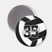 Schwarz-weiße Volleyballmannschaft - Geschenke Magnet (Vorderseite/Rückseite)