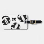 Schwarz-weiße Volleyballmannschaftsfarben Gepäckanhänger (Vorderseite horizontal)