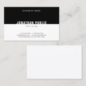 Schwarz-weiße Vorlage Beruflich elegant Modernes Visitenkarte (Vorne/Hinten)