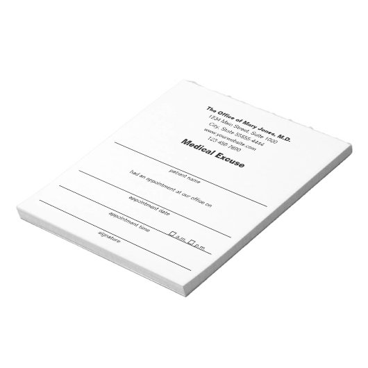 Schwarz-weiße Vorlage des Arztes für ärztliche Beh Notizblock (Rotiert)