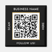 Schwarz-weiße Vorlage für benutzerdefinierten QR-C Magnet (Vorne)