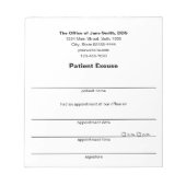 Schwarz-weiße Vorlage für den Patientenhinweis "Za Notizblock (Vorderseite)