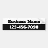 Schwarz-weiße Vorlage für Geschäftsname Telefonnum Autoaufkleber (Vorne)