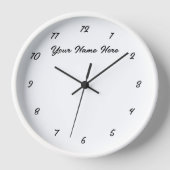 Schwarz-weiße Wall-Uhr - Benutzerdefinierter Text  Uhr (Vorderseite)