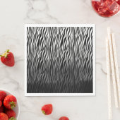 Schwarz-weiße Wasserfarbe Ombre Zebra Print Serviette (Beispiel)