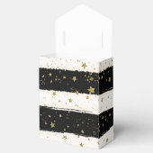 Schwarz-weiße Wasserfarben Streifen Gold Glitzer S Geschenkschachtel (Geöffnet)