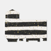 Schwarz-weiße Wasserfarben Streifen Gold Glitzer S Geschenkschachtel (Ungefaltet)