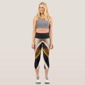 Schwarz-weiße Wave Women's Leggings (Vorderseite)