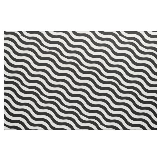 Schwarz-weiße Wavy Streifen Stoff (Yard (91,4 cm))