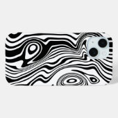 Schwarz-weiße Wavy Striping iPhone Case - Farbe (Rückseite (Horizontal))