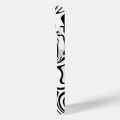 Schwarz-weiße Wavy Striping iPhone Case - Farbe (Rückseite / Links)