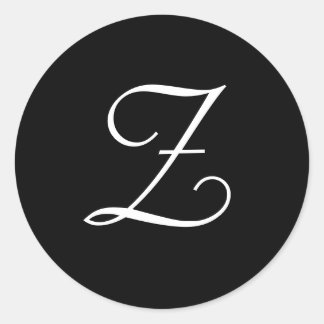 Schwarz-weiße Wedding Z Monogram Stickers