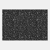 Schwarz, weiße Weihnachten, Bäume, Polka Punkte Ur Geschenkpapier Set (Vorderseite 3)