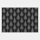 Schwarz, weiße Weihnachten, Bäume, Polka Punkte Ur Geschenkpapier Set (Vorderseite)