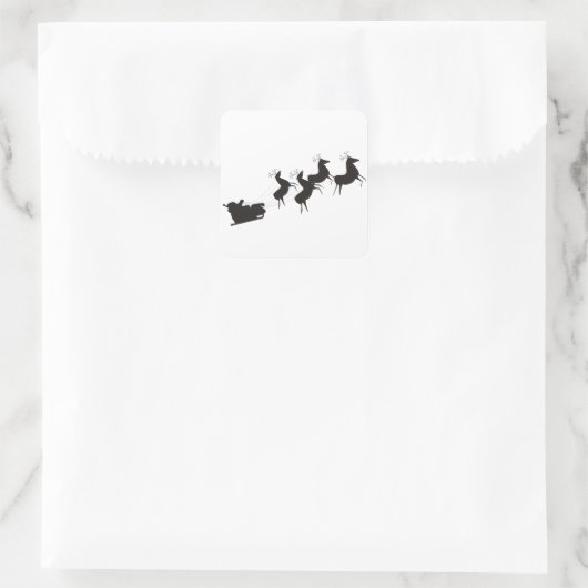Schwarz-weiße Weihnachten Quadratischer Aufkleber (Tasche)
