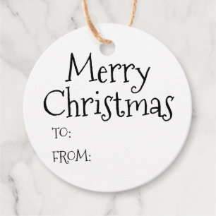 Schwarz-weiße Weihnachten von niedlich Geschenkanhänger