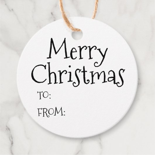 Schwarz-weiße Weihnachten von niedlich Geschenkanhänger (Vorderseite)