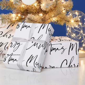 Schwarz-weiße Weihnachts-Weihnachtsgeschenke Wrapp Geschenkpapier