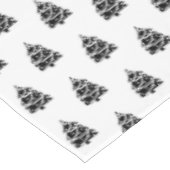 Schwarz-Weiße Weihnachtsbäume Tischdecke (Schrägansicht)