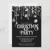 Schwarz-weiße Weihnachtsfeier Einladung (Vorderseite)