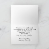 Schwarz-weiße Weihnachtskrippe religiöses Weihnach Karte (Innenseite)