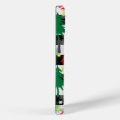 Schwarz-weiße Weihnachtsschnee Streifen Rote Grüne Case-Mate iPhone Hülle (Rückseite / Rechts)
