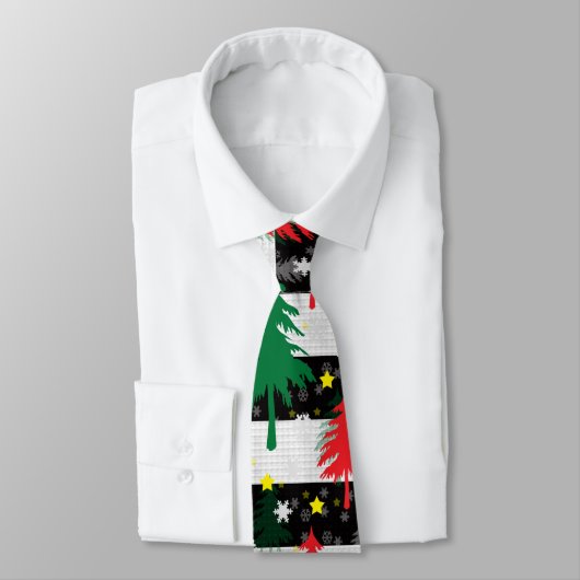 Schwarz-weiße Weihnachtsschnee Streifen Rote Grüne Krawatte (Gebunden)