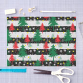 Schwarz-weiße Weihnachtsschnee Streifen Rote Grüne Seidenpapier (Handwerk)