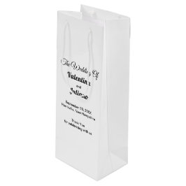 Schwarz-weiße Wein-Geschenktasche zur Hochzeit Geschenktüte Für Weinflaschen