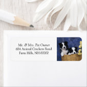 Schwarz-weiße Welpen Rücksendeadresse Mail Sticker (Insitu)