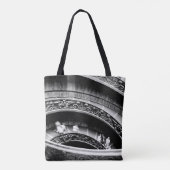 Schwarz-weiße Wendeltreppe Tasche (Rückseite)