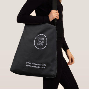 Schwarz-weiße Werbeaktion für Firmenlogos Tragetaschen Mit Langen Trägern
