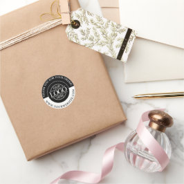 Schwarz-weiße Werbung für kundenspezifische Logos Runder Aufkleber