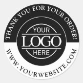 Schwarz-weiße Werbung für kundenspezifische Logos Runder Aufkleber (Vorderseite)