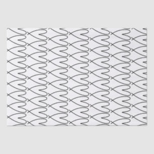 Schwarz-Weiße Whimsical Süße Herzen Seidenpapier