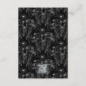 Schwarz-weiße Wildblume QR Code Details Hochzeit Begleitkarte (Rückseite)