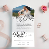 Schwarz-weiße Wirbel Foto 60. Hochzeitstag