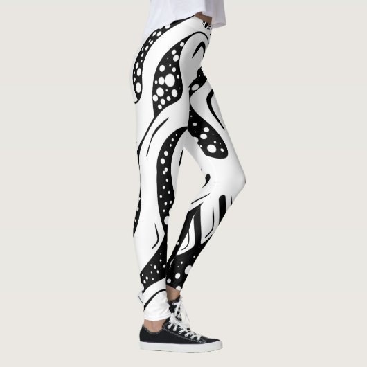 schwarz-weiße Wirbel Leggings (Rechts)