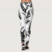 schwarz-weiße Wirbel Leggings (Rückseite)