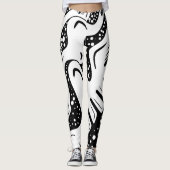 schwarz-weiße Wirbel Leggings (Vorderseite)