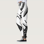 schwarz-weiße Wirbel Leggings (Links)